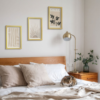 Conjunto de 3 quadros decorativos Padrões abstratos com detalhes florais em tons neutros.