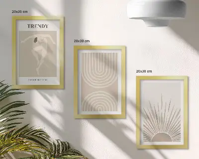 Conjunto de molduras com imagens com pôsteres de abstrações boho em tons pastel