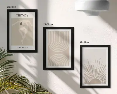 Conjunto de molduras com imagens com pôsteres de abstrações boho em tons pastel