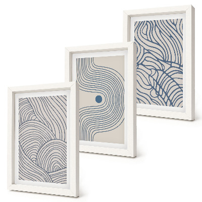 Conjunto de molduras com imagens Linhas decorativas abstratas em forma de onda