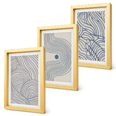 Conjunto de molduras com imagens Linhas decorativas abstratas em forma de onda