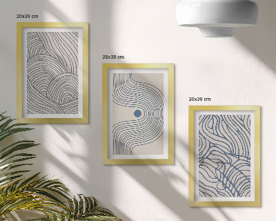 Conjunto de molduras com imagens Linhas decorativas abstratas em forma de onda