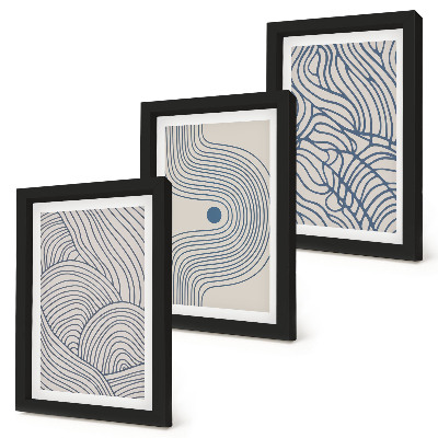 Conjunto de molduras com imagens Linhas decorativas abstratas em forma de onda