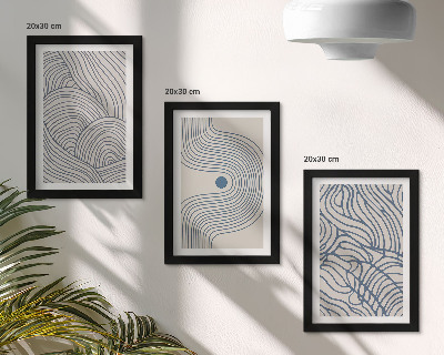 Conjunto de molduras com imagens Linhas decorativas abstratas em forma de onda