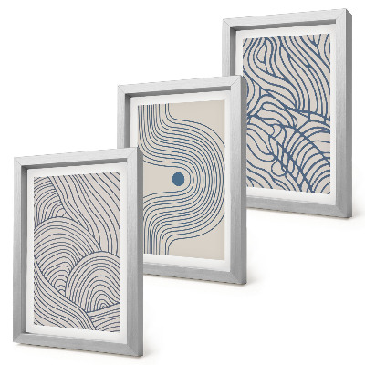 Conjunto de molduras com imagens Linhas decorativas abstratas em forma de onda