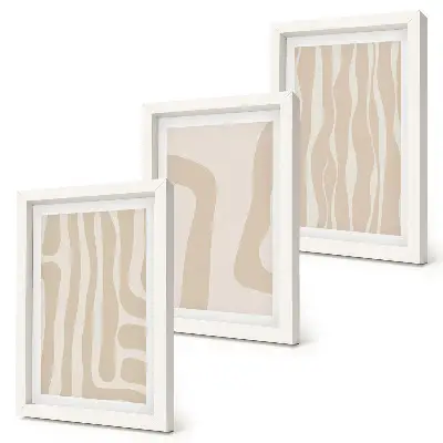 Conjunto de molduras com imagens com padrões abstratos e formas minimalistas em estilo boho