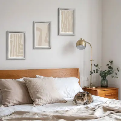 Conjunto de molduras com imagens com padrões abstratos e formas minimalistas em estilo boho