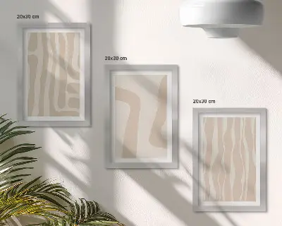 Conjunto de molduras com imagens com padrões abstratos e formas minimalistas em estilo boho