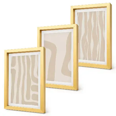 Conjunto de molduras com imagens com padrões abstratos e formas minimalistas em estilo boho