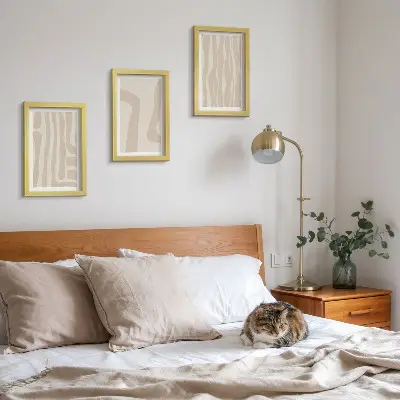 Conjunto de molduras com imagens com padrões abstratos e formas minimalistas em estilo boho