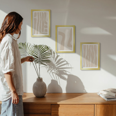 Conjunto de molduras com imagens Padrões abstratos, formas minimalistas, estilo boho