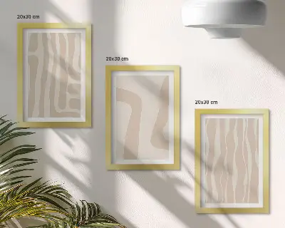 Conjunto de molduras com imagens com padrões abstratos e formas minimalistas em estilo boho