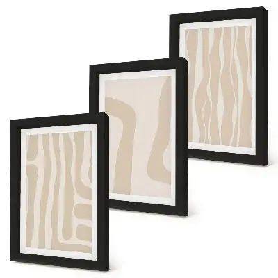 Conjunto de molduras com imagens com padrões abstratos e formas minimalistas em estilo boho