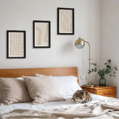 Conjunto de molduras com imagens com padrões abstratos e formas minimalistas em estilo boho
