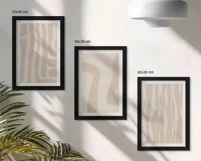 Conjunto de molduras com imagens com padrões abstratos e formas minimalistas em estilo boho