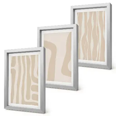 Conjunto de molduras com imagens com padrões abstratos e formas minimalistas em estilo boho