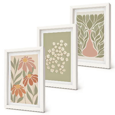 Conjunto de molduras com imagens Motivos florais, padrões minimalistas, estilo boho
