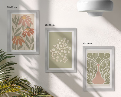 Conjunto de molduras com imagens Motivos florais, padrões minimalistas, estilo boho