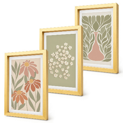 Conjunto de molduras com imagens Motivos florais, padrões minimalistas, estilo boho
