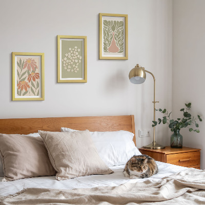 Conjunto de molduras com imagens Motivos florais, padrões minimalistas, estilo boho