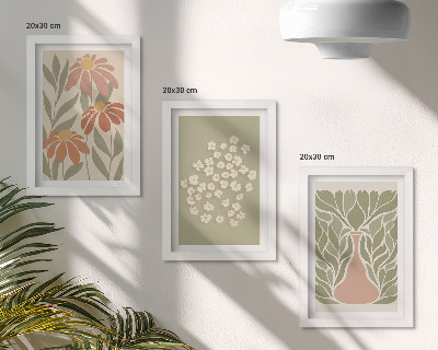 Conjunto de molduras com imagens Motivos florais, padrões minimalistas, estilo boho