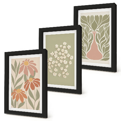 Conjunto de molduras com imagens Motivos florais, padrões minimalistas, estilo boho