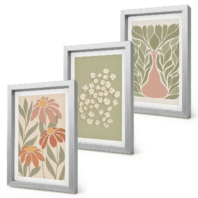 Conjunto de molduras com imagens Motivos florais, padrões minimalistas, estilo boho