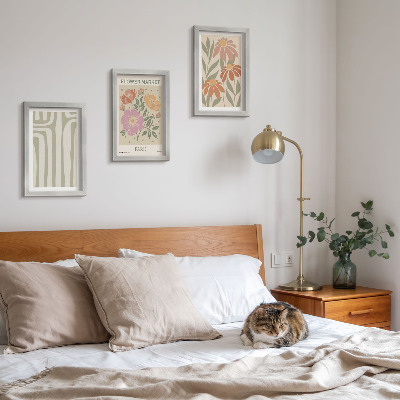 Conjunto de 3 quadros decorativos Pôster com motivos botânicos, minimalismo parisiense