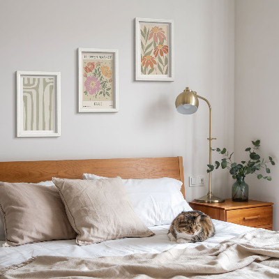 Conjunto de 3 quadros decorativos Pôster com motivos botânicos, minimalismo parisiense