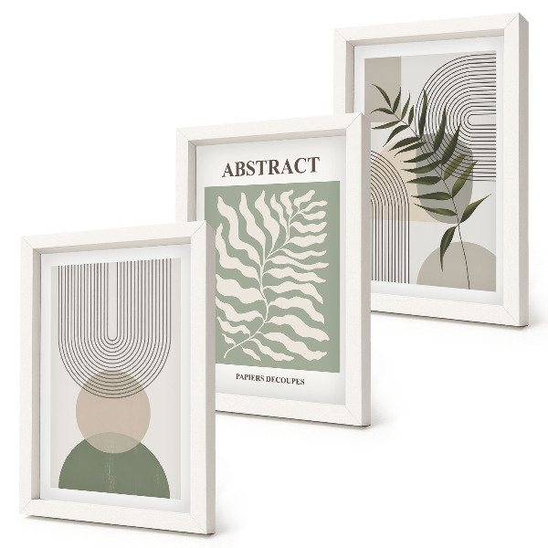 Conjunto de molduras com imagens Abstratos botânicos em estilo boho rústico