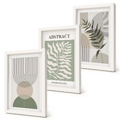 Conjunto de molduras com imagens Abstratos botânicos em estilo boho rústico