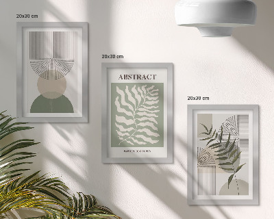 Conjunto de molduras com imagens Abstratos botânicos em estilo boho rústico