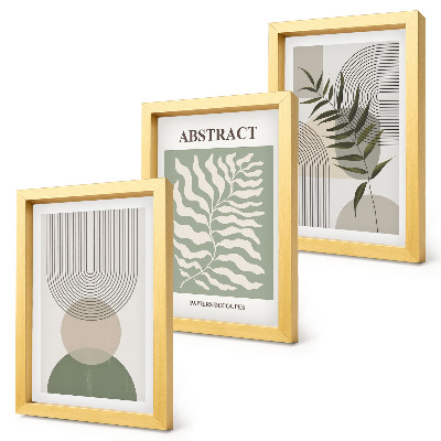 Conjunto de molduras com imagens Abstratos botânicos em estilo boho rústico
