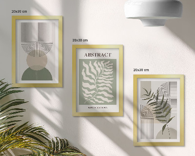 Conjunto de molduras com imagens Abstratos botânicos em estilo boho rústico