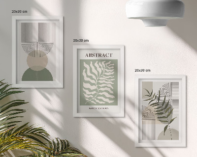Conjunto de molduras com imagens Abstratos botânicos em estilo boho rústico