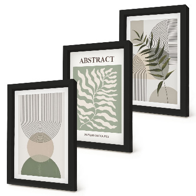 Conjunto de molduras com imagens Abstratos botânicos em estilo boho rústico