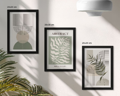 Conjunto de molduras com imagens Abstratos botânicos em estilo boho rústico