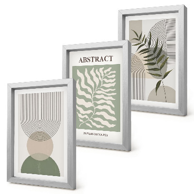 Conjunto de molduras com imagens Abstratos botânicos em estilo boho rústico