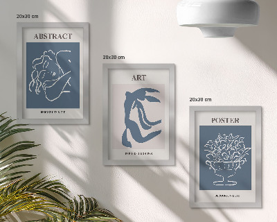 Tríptico com moldura Os elegantes padrões abstratos de Matisse com figuras e flores.
