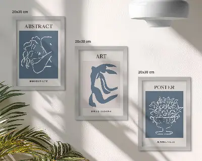 Tríptico com moldura padrões abstratos elegantes de Matisse com figuras e flores