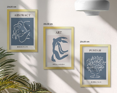 Tríptico com moldura Os elegantes padrões abstratos de Matisse com figuras e flores.