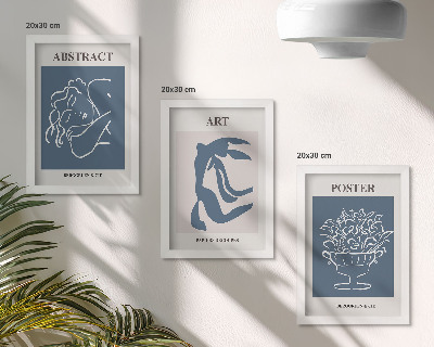 Tríptico com moldura Os elegantes padrões abstratos de Matisse com figuras e flores.