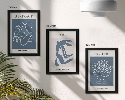 Tríptico com moldura Os elegantes padrões abstratos de Matisse com figuras e flores.