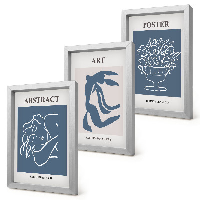 Tríptico com moldura Os elegantes padrões abstratos de Matisse com figuras e flores.