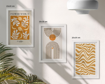 Conjunto de 3 quadros decorativos Pôsteres de moda com estampas florais e geométricas