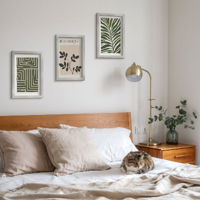 Conjunto de 3 quadros decorativos Composições botânicas no estilo do minimalismo boho