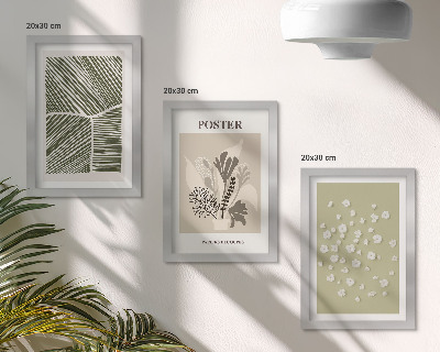 Conjunto de molduras com imagens Motivos vegetais em cores e padrões suaves.