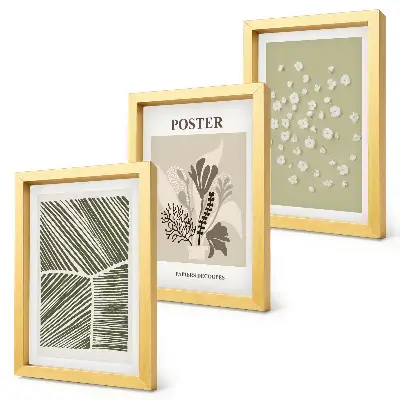 Conjunto de molduras com imagens com motivos vegetais em cores e padrões suaves