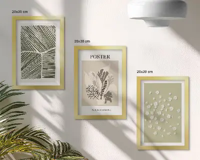 Conjunto de molduras com imagens com motivos vegetais em cores e padrões suaves
