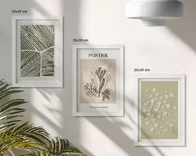 Conjunto de molduras com imagens com motivos vegetais em cores e padrões suaves